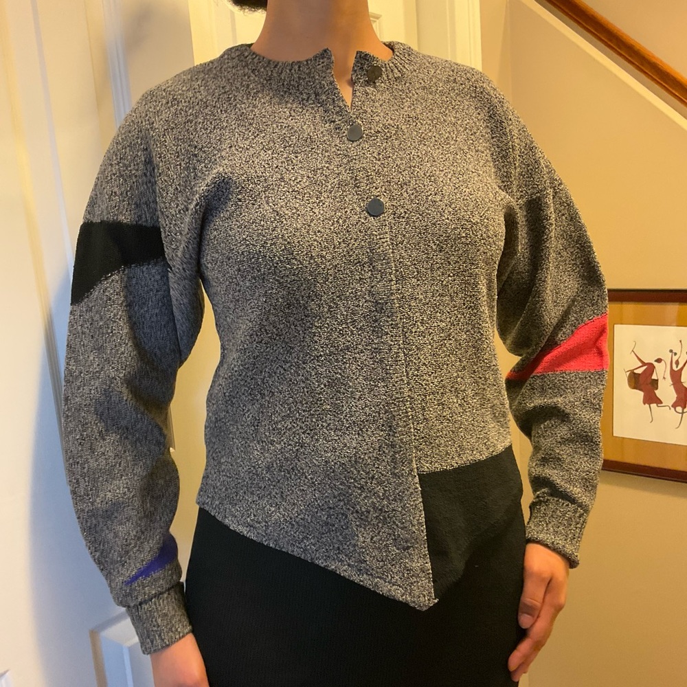Black and Silver 2 Piece Silk Knit Dress